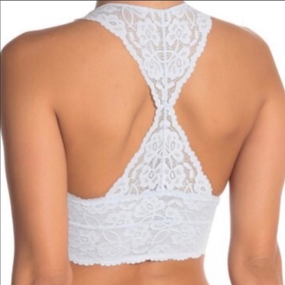 Free People Galloon Lace Bralette Blue Small NWT - Picture 3 of 13